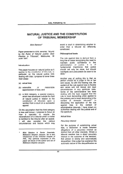 natural justice and the constitution of tribunal membership