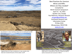 Best Practices for Uranium Mines and Mills