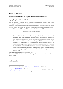 Role of Excited States in Asymmetric Harmonic Emission 1