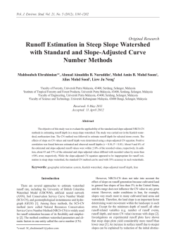 Runoff Estimation in Steep Slope Watershed with Standard and