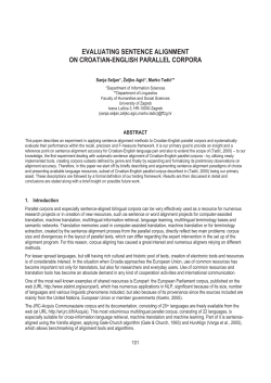 evaluating sentence alignment on croatian-english