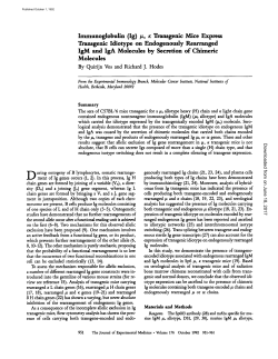 Immunoglobulin (lg) g, K Transgenic Mice Express Transgenic