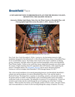 Press release - Arts Brookfield