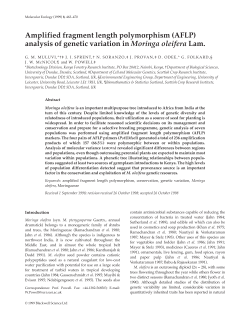 analysis of genetic variation in Moringa oleifera Lam.