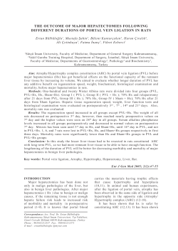 the outcome of major hepatectomies following different durations of
