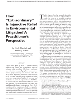 How "Extraordinary" Is Injunctive Relief in Environmental Litigation