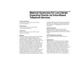 Maternal Awareness for Low-Literate Expecting Parents via Voice