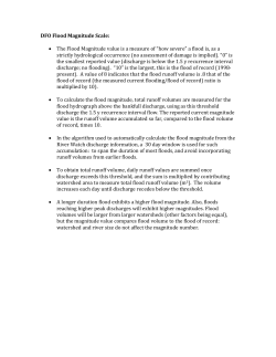 DFO Flood Magnitude Scale: &bull; The Flood Magnitude value is a