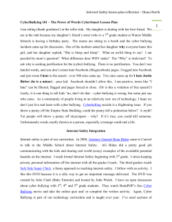 Internet Safety lesson plan reflection &ndash; Diana North - teachers