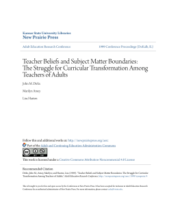 Teacher Beliefs and Subject Matter Boundaries