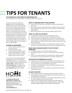 Tips for Tenants - Housing Opportunities Made Equal