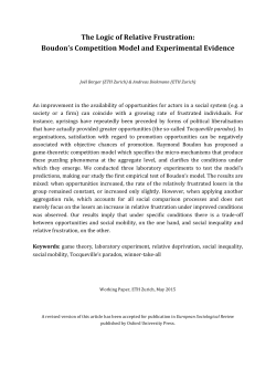 The Logic of Relative Frustration: Boudon`s Competition - D-GESS