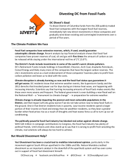 Divesting DC from Fossil Fuels