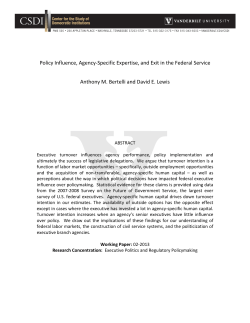 Policy Influence, Agency-Specific Expertise, and Exit in the Federal