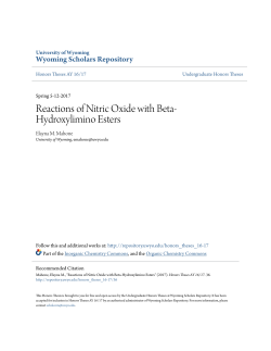 Reactions of Nitric Oxide with Beta-Hydroxylimino Esters