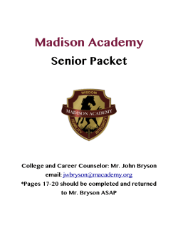 Senior Packet - Madison Academy