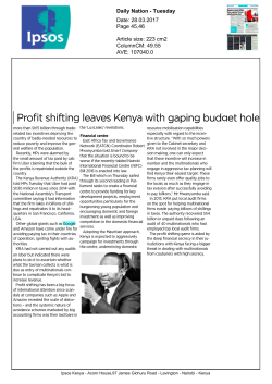 Profit shifting leaves Kenya with gaping budget hole