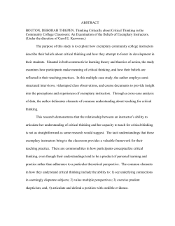 ABSTRACT BOUTON, DEBORAH THIGPEN. Thinking Critically