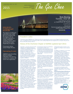 ASHRAE June 2015 Newsletter