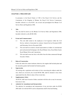 Bhutan Civil Service Rules and Regulations 2006