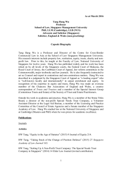 TANG HANG WU - Singapore Management University