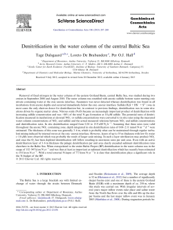 Denitrification in the water column of the central Baltic Sea