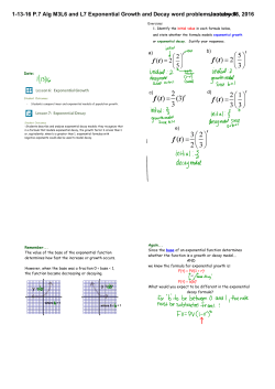 1-13-16 P.7 Alg M3L6 and L7 Exponential Growth and Decay word
