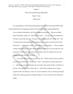 Dirty work and discipline behind bars