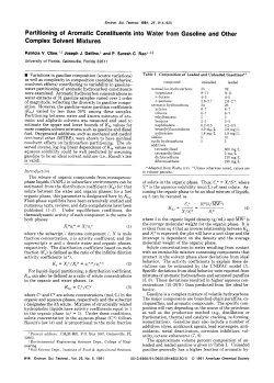 Partitioning of Aromatic Constituents into Water from Gasoline and