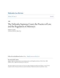 The Nebraska Supreme Court, the Practice of Law, and the