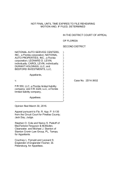 2D14-3632 / National Auto Service Centers, Inc. v. F/R 550, LLC