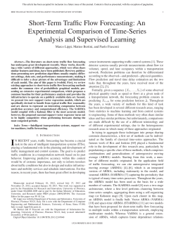 Short-Term Traffic Flow Forecasting: An Experimental Comparison