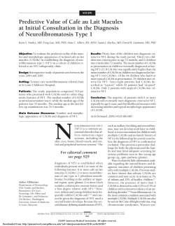 Predictive Value of Caf&eacute; au Lait Macules at Initial Consultation in the