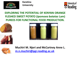 EXPLORING THE POTENTIAL OF KENYAN ORANGE FLESHED