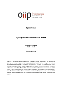 Cyberspace and Governance-A primer