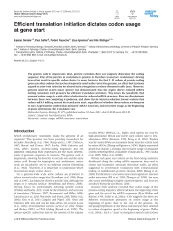 Efficient translation initiation dictates codon usage at gene start