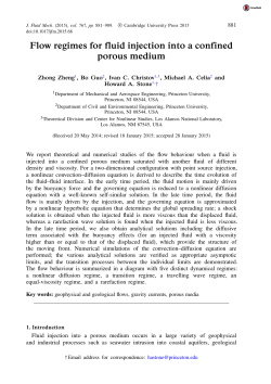 Flow regimes for fluid injection into a confined porous medium