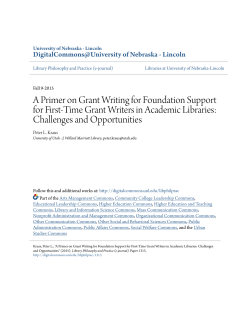 A Primer on Grant Writing for Foundation Support for First