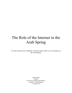 The Role of the Internet in the Arab Spring - UvA-DARE