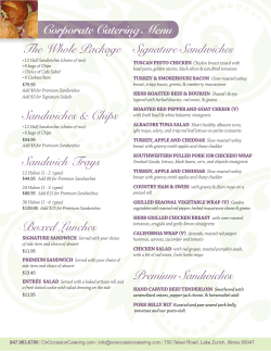 Signature Sandwiches Premium Sandwiches Corporate Catering