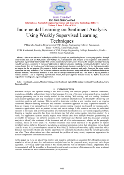 Incremental Learning on Sentiment Analysis Using Weakly