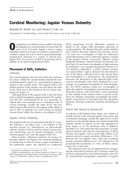 Cerebral Monitoring: Jugular Venous Oximetry