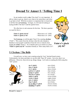 Dweud Yr Amser I / Telling Time I - Dewi Sant Welsh United Church