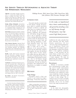 In this study, we hypothesized that a better understanding of self