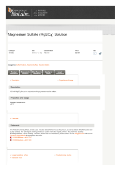 Magnesium Sulfate (MgSO4) Solution | NEB
