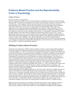 Evidence-Based Practice and the Reproducibility