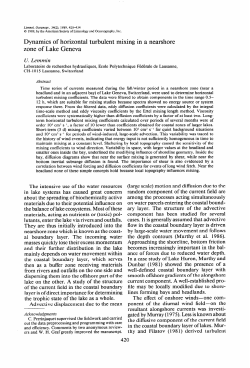 LEMMIN, U. Dynamics of horizontal turbulent mixing in a nearshore