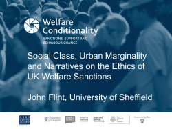 Social class, urban marginality and narratives on the ethics of UK