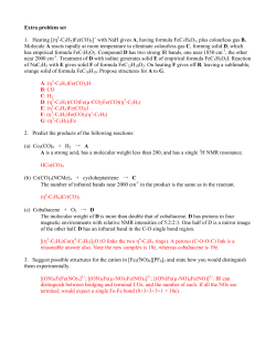 Extra problem set 1. Heating [(η5-C5H5)Fe(CO)3]+ with NaH gives A