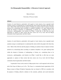 On Ethnographic Responsibility: A Discourse